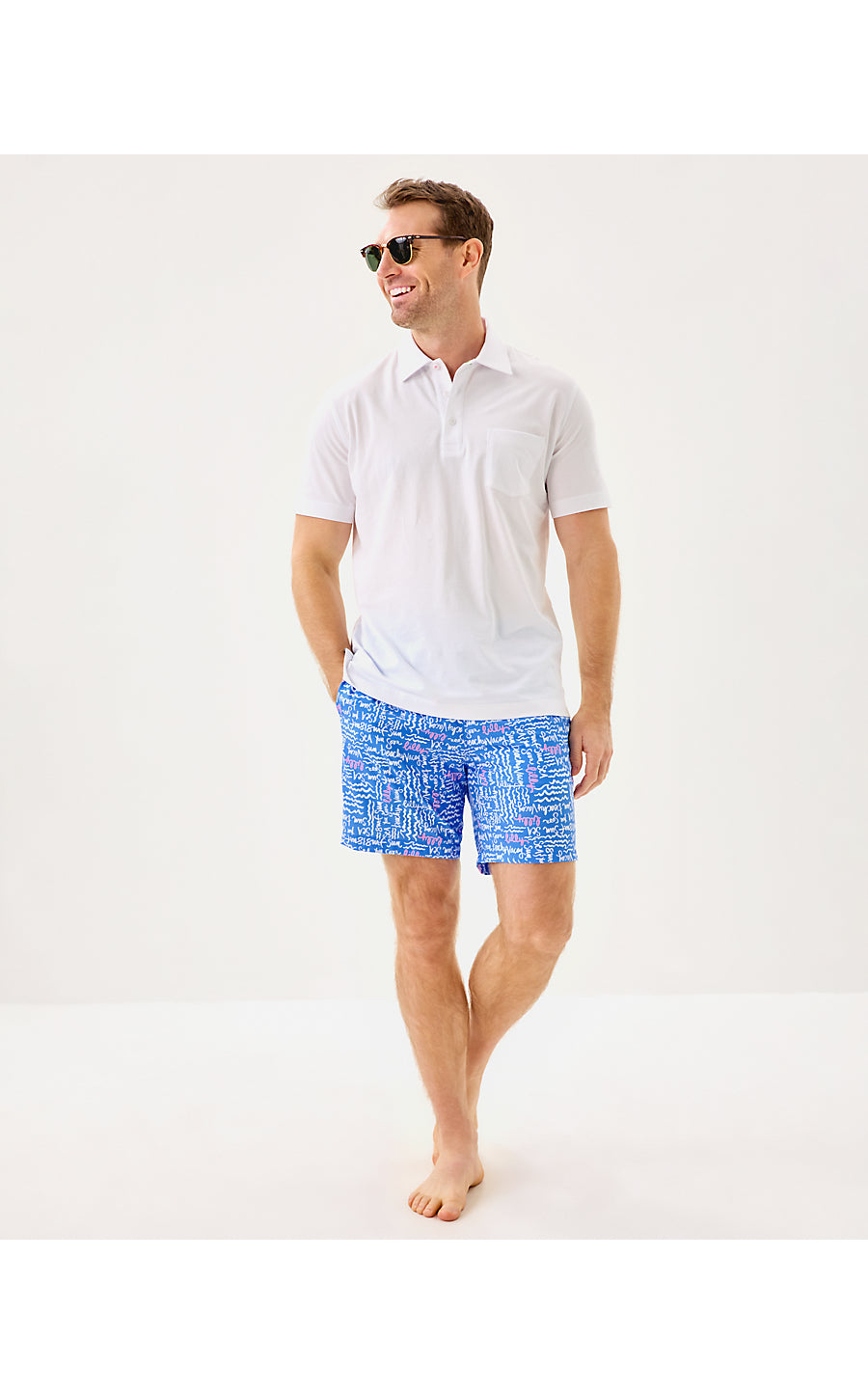 MENS STUFF DEL LAGO SWIM TRUNK, SUNWASHED BLUE SEACRETS