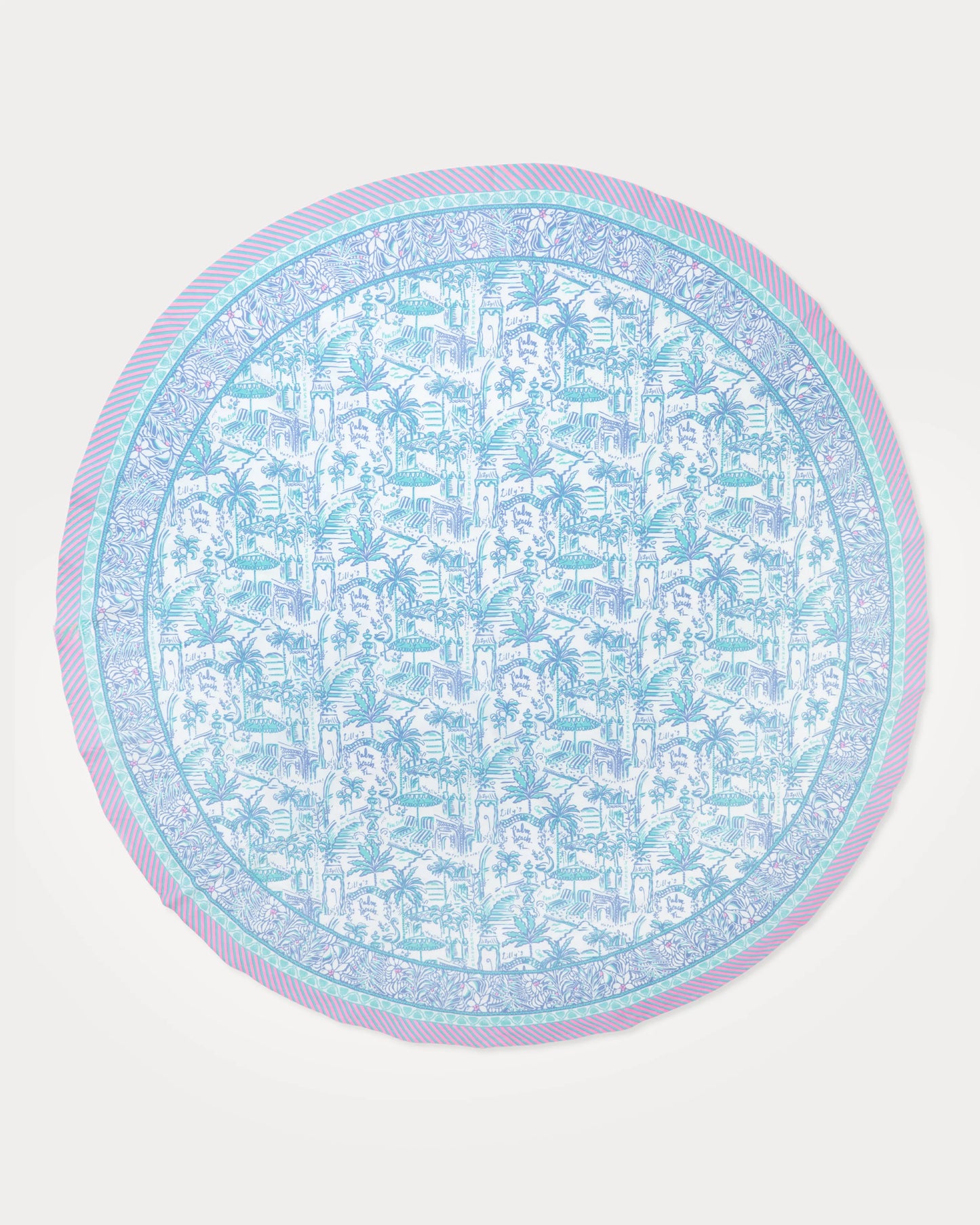 Round Printed Tablecloth - Resort White Pb Playground