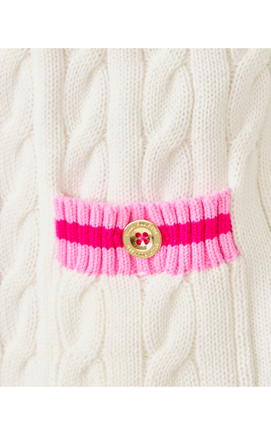 BROCKTON POLO CARDIGAN, COCONUT X PINK BLISS TIPPING