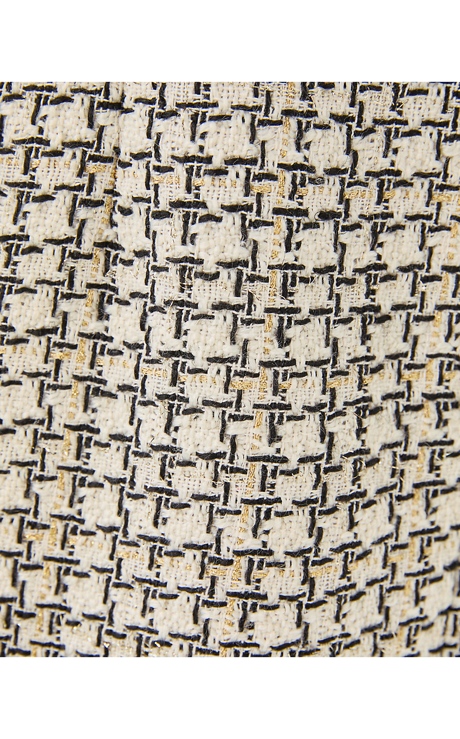 BRENDA BOUCLE DRESS, COCONUT LUREX HOUNDSTOOTH BOUCLE