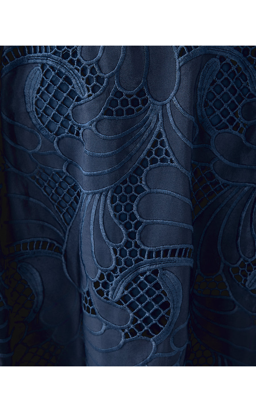 DENISE LACE MIDI DRESS, LOW TIDE NAVY SWAY WITH ME SCALLOPED LACE