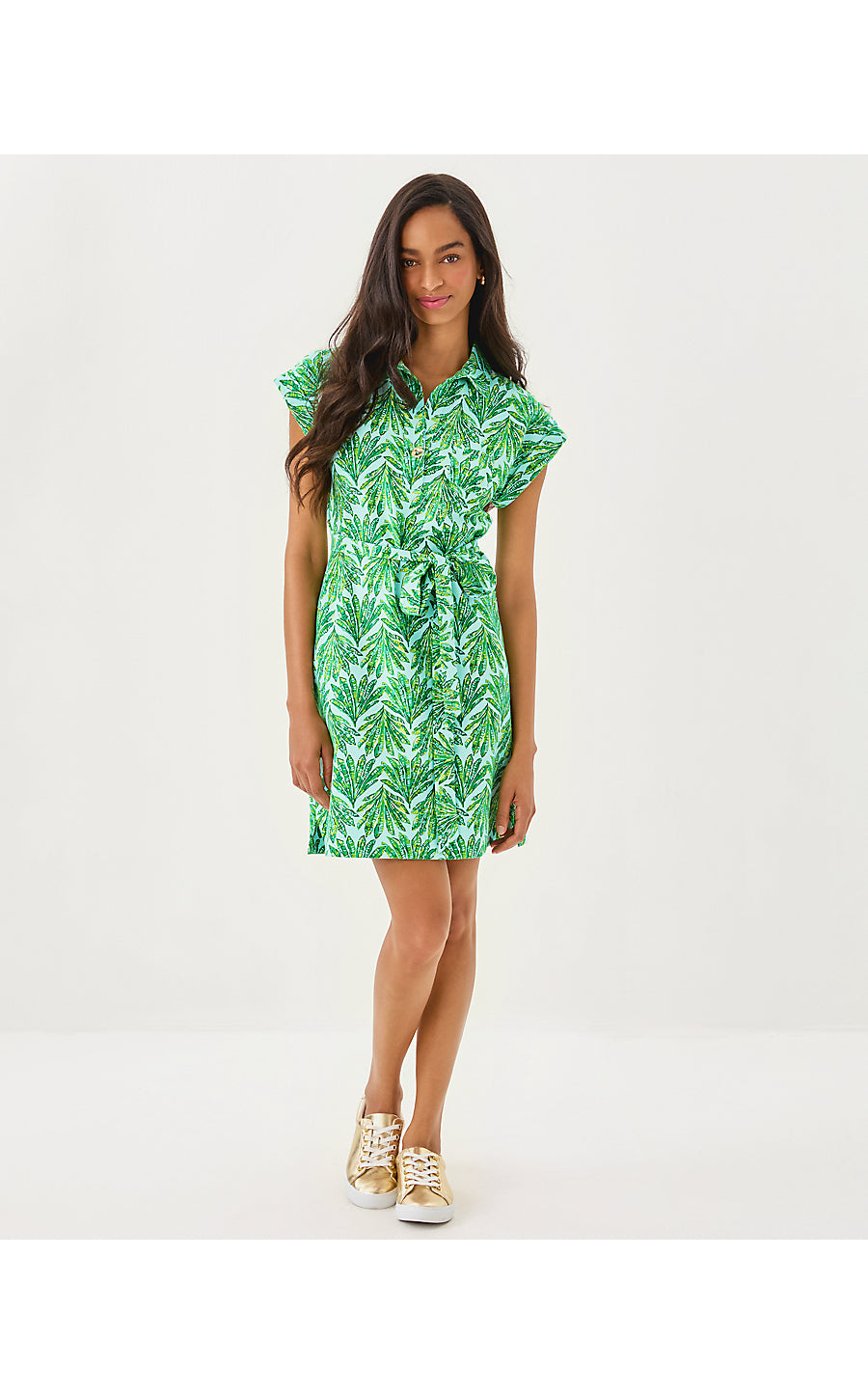 EMERSYN DRESS, KITTS GREEN CROSSGRAIN SHADY BABE
