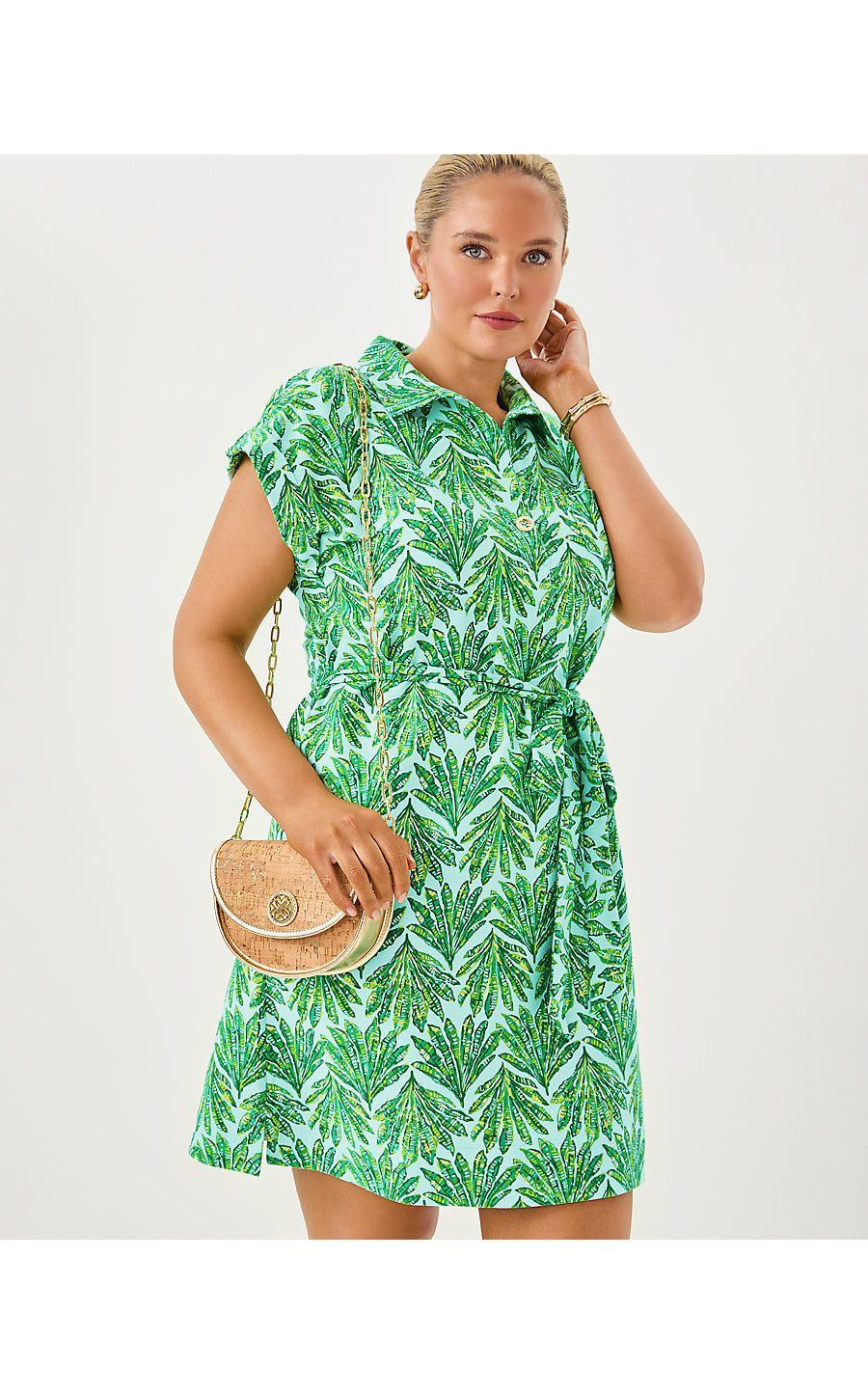 EMERSYN DRESS, KITTS GREEN CROSSGRAIN SHADY BABE
