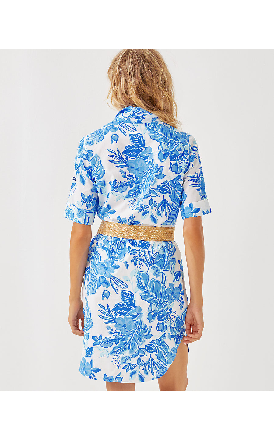 LEONIE SHIRT DRESS, AZURE SOLEIL