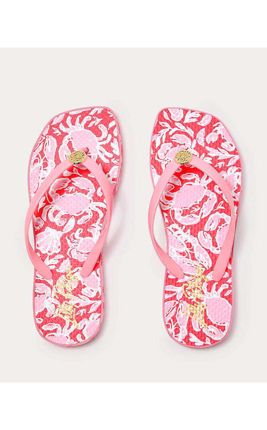 SANDSATIONAL SQUARE TOE FLIP FLOP, CANE CORAL CRAB COLLAB SHOE
