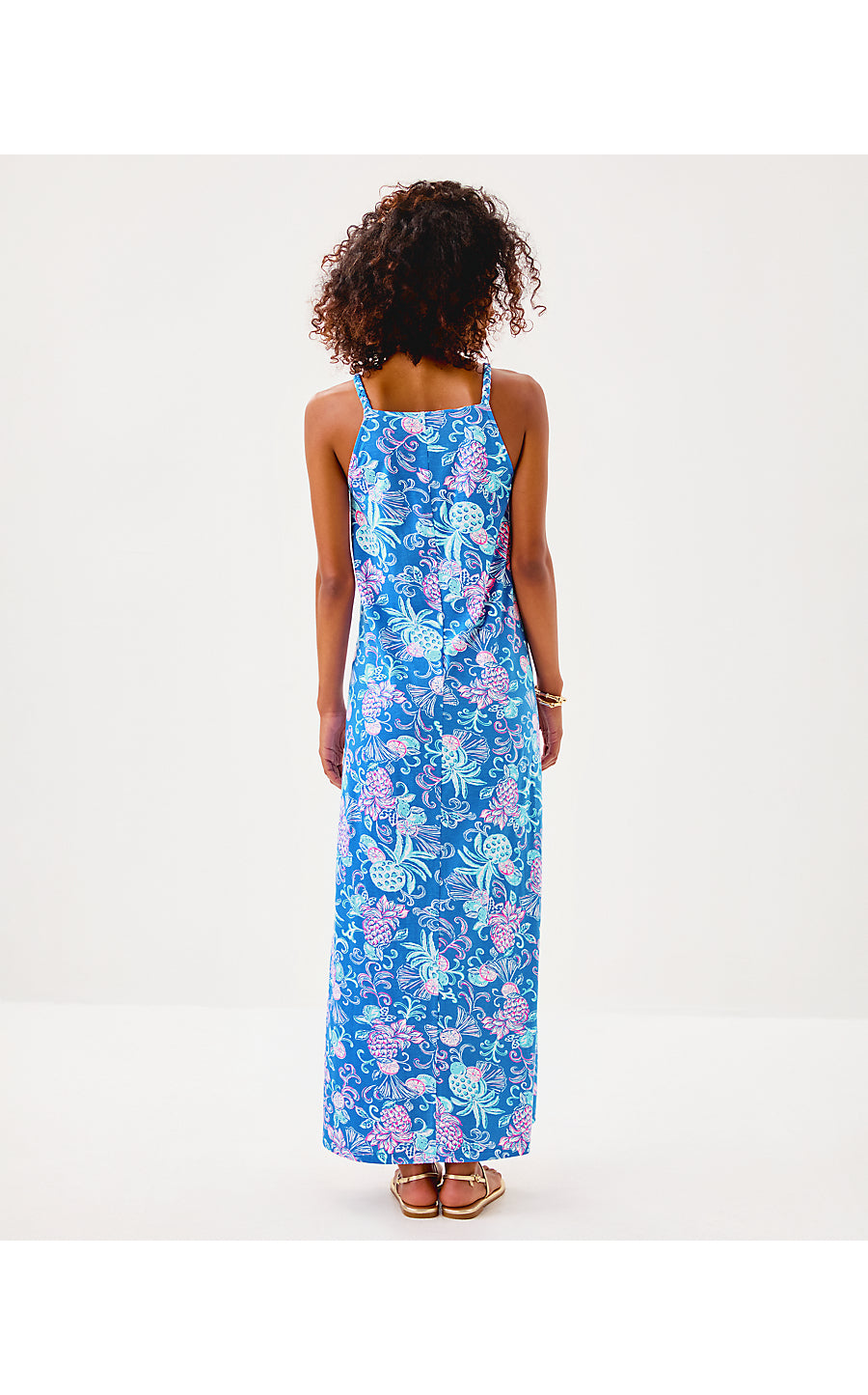 KYLEIGH MAXI DRESS, SUNWASHED BLUE CITRUS CRUSH