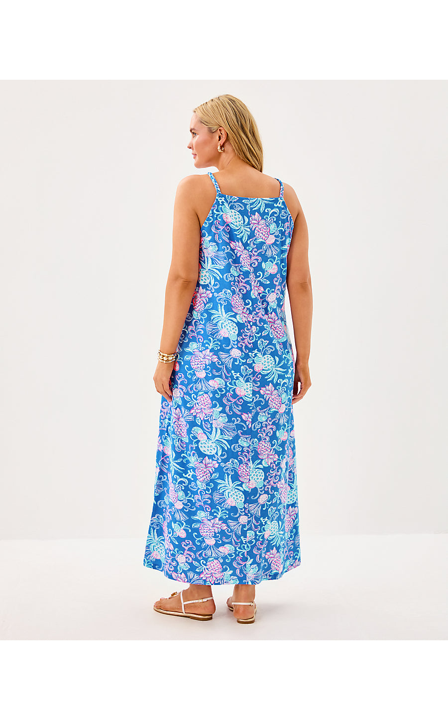 KYLEIGH MAXI DRESS, SUNWASHED BLUE CITRUS CRUSH