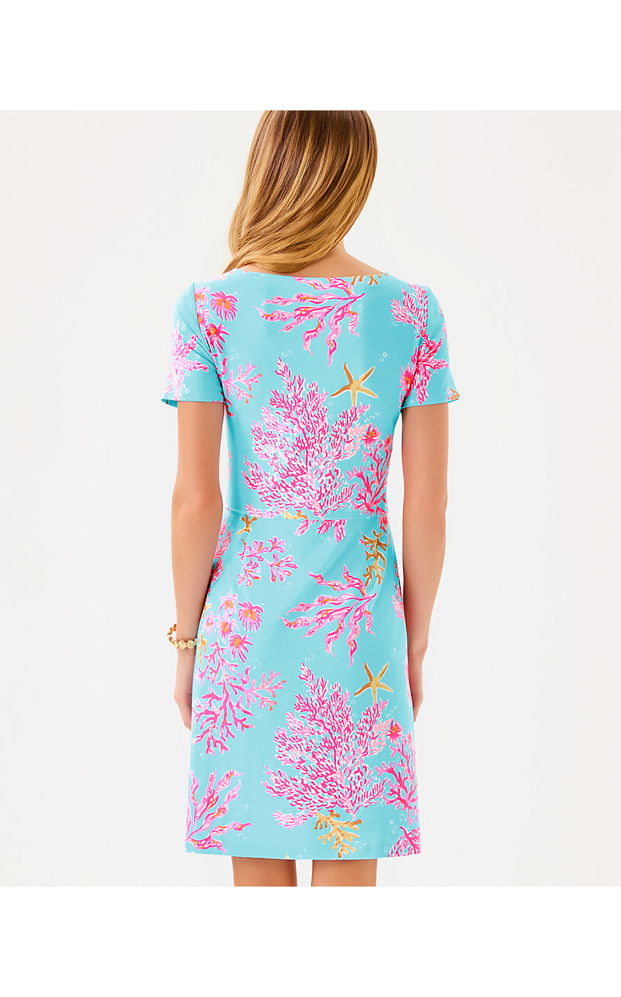 BRAY UPF 50+ DRESS, MULTI ROYAL CORAL