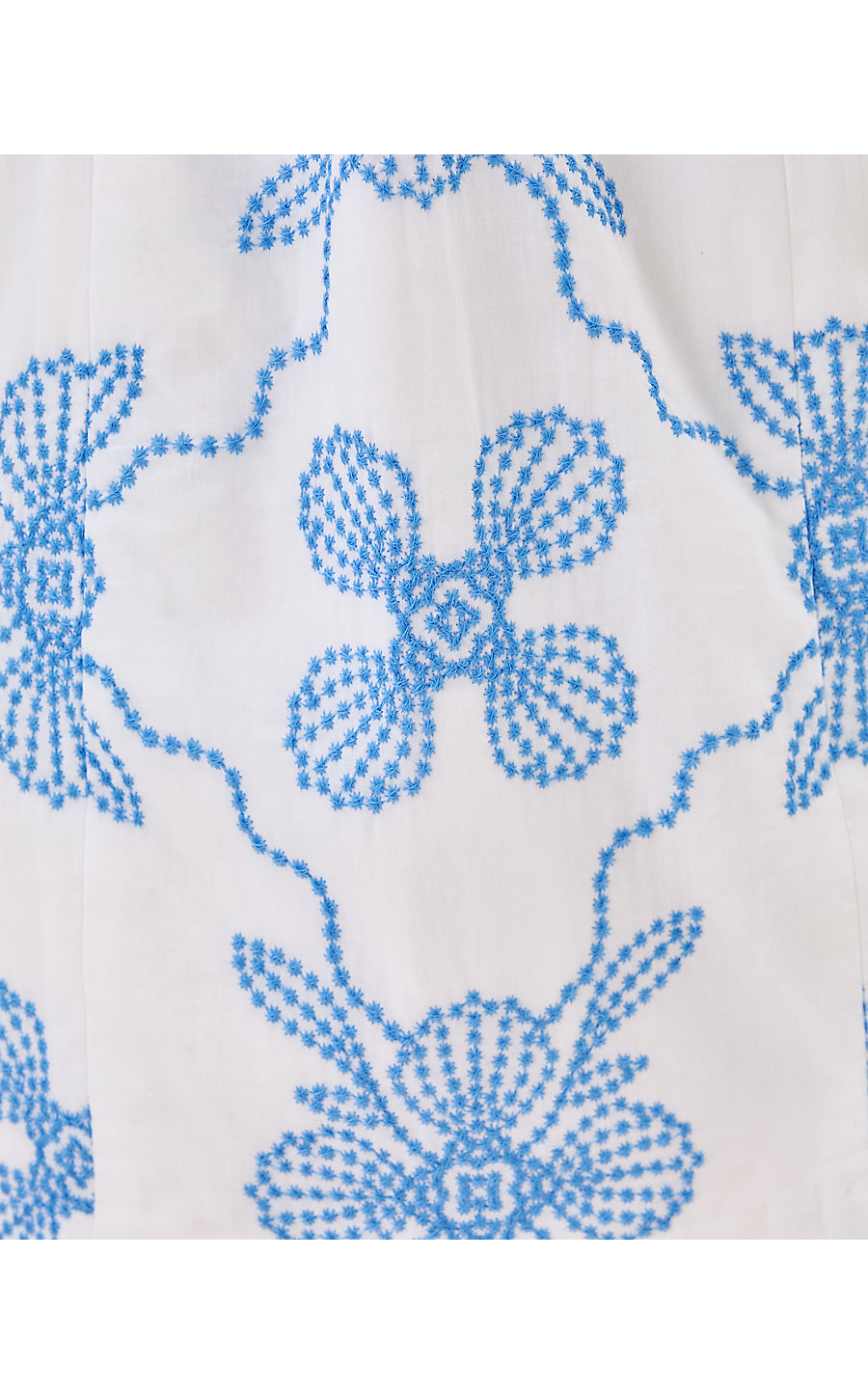 FIESTA DRESS, SUNWASHED BLUE AL FRESCO DOT EMBROIDERY