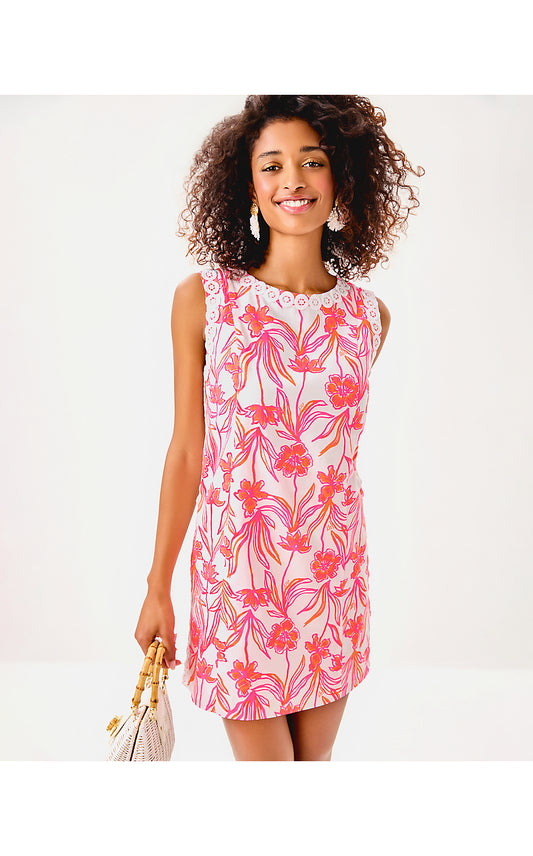 SADIE SHIFT ROMPER, RESORT WHITE LOVELY LONG STEMS