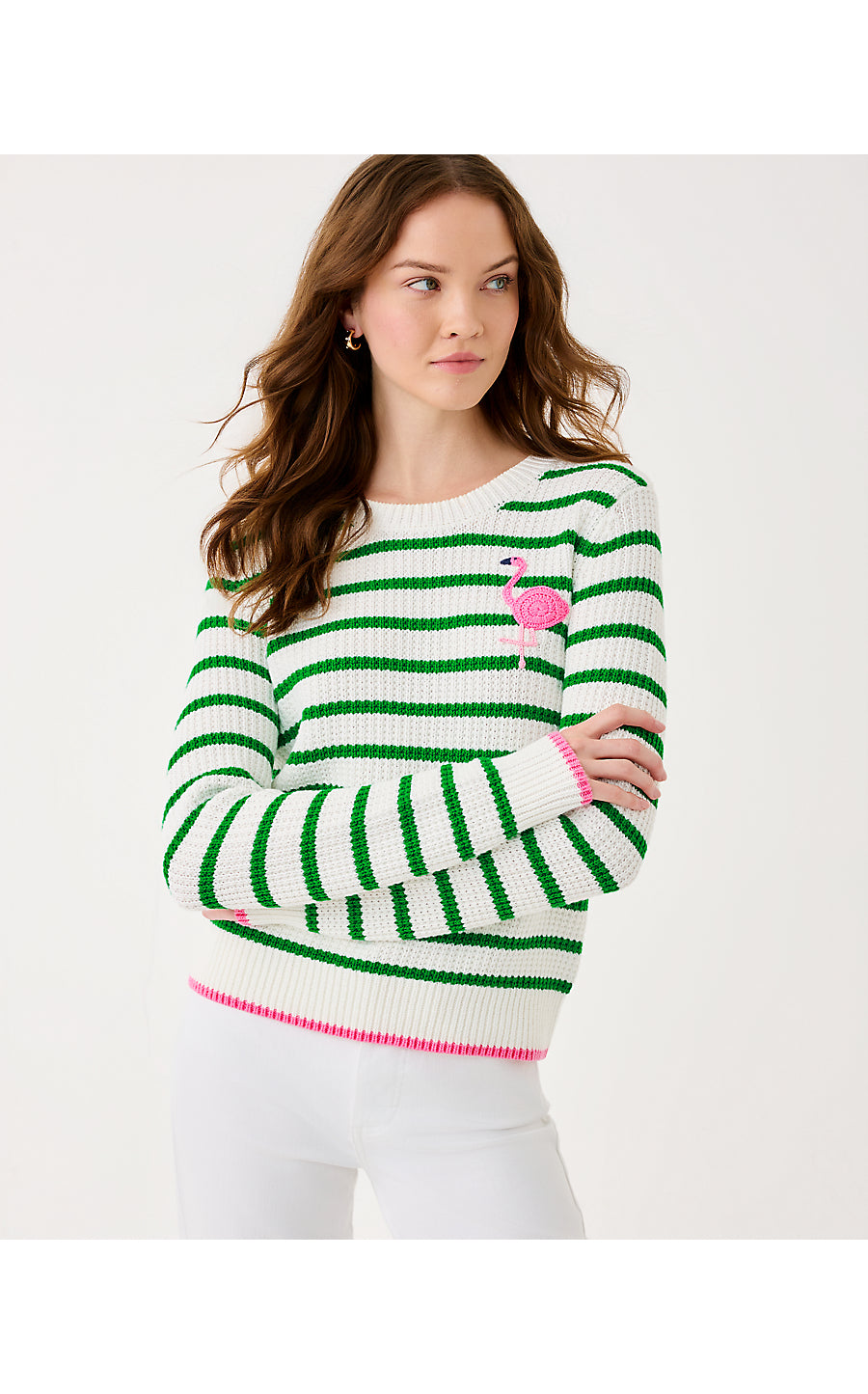 JOVIENNE SWEATER, COCONUT SHINE BRIGHT STRIPE