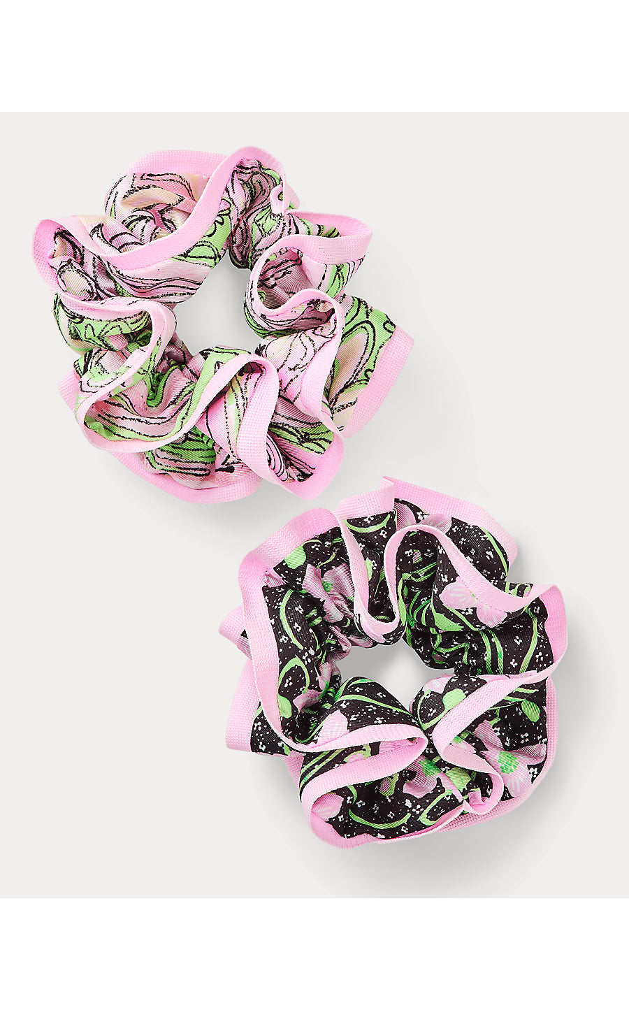 Layered Ruffle Scrunchie Set, Blushing Blooms/Estoril