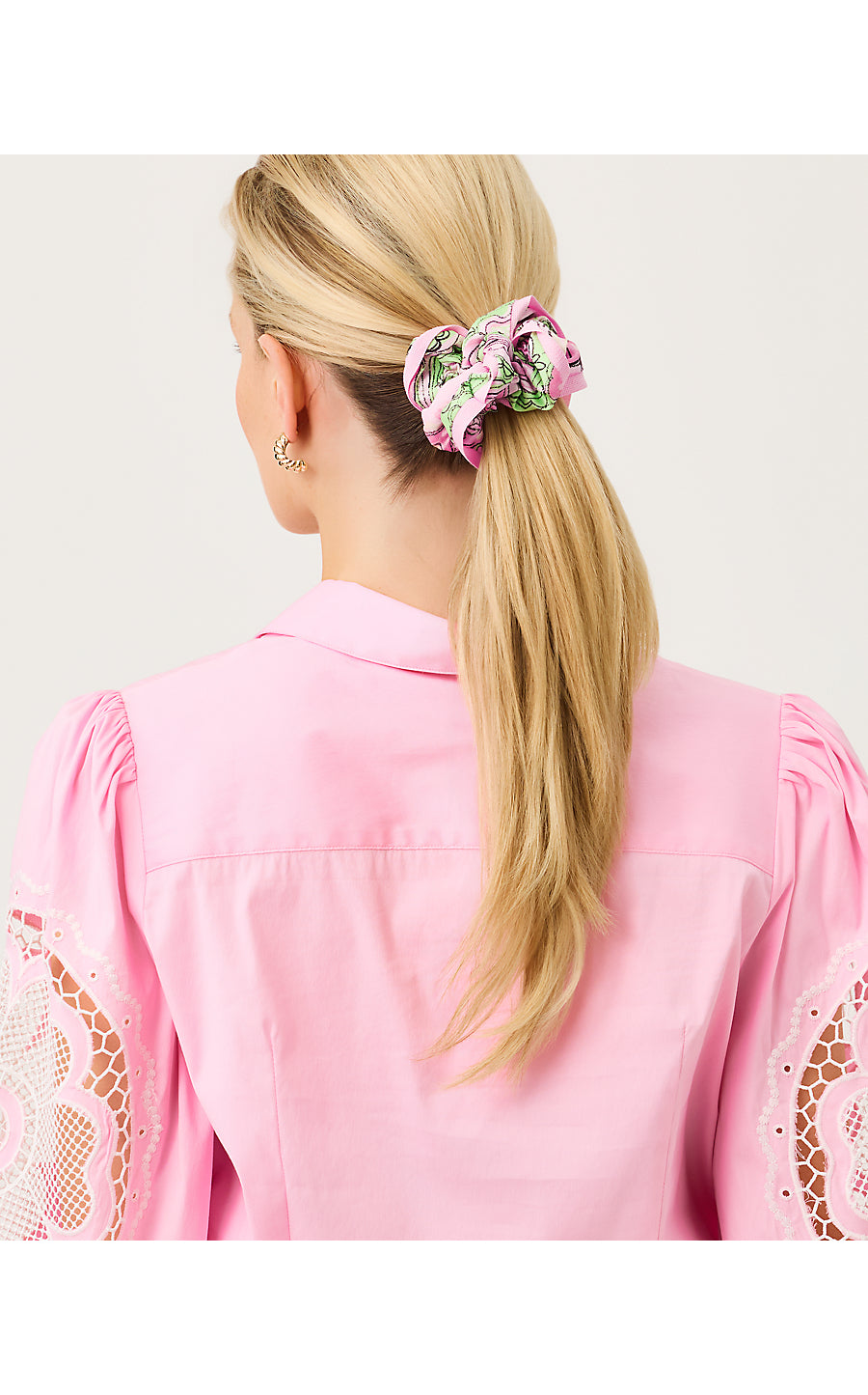 Layered Ruffle Scrunchie Set, Blushing Blooms/Estoril