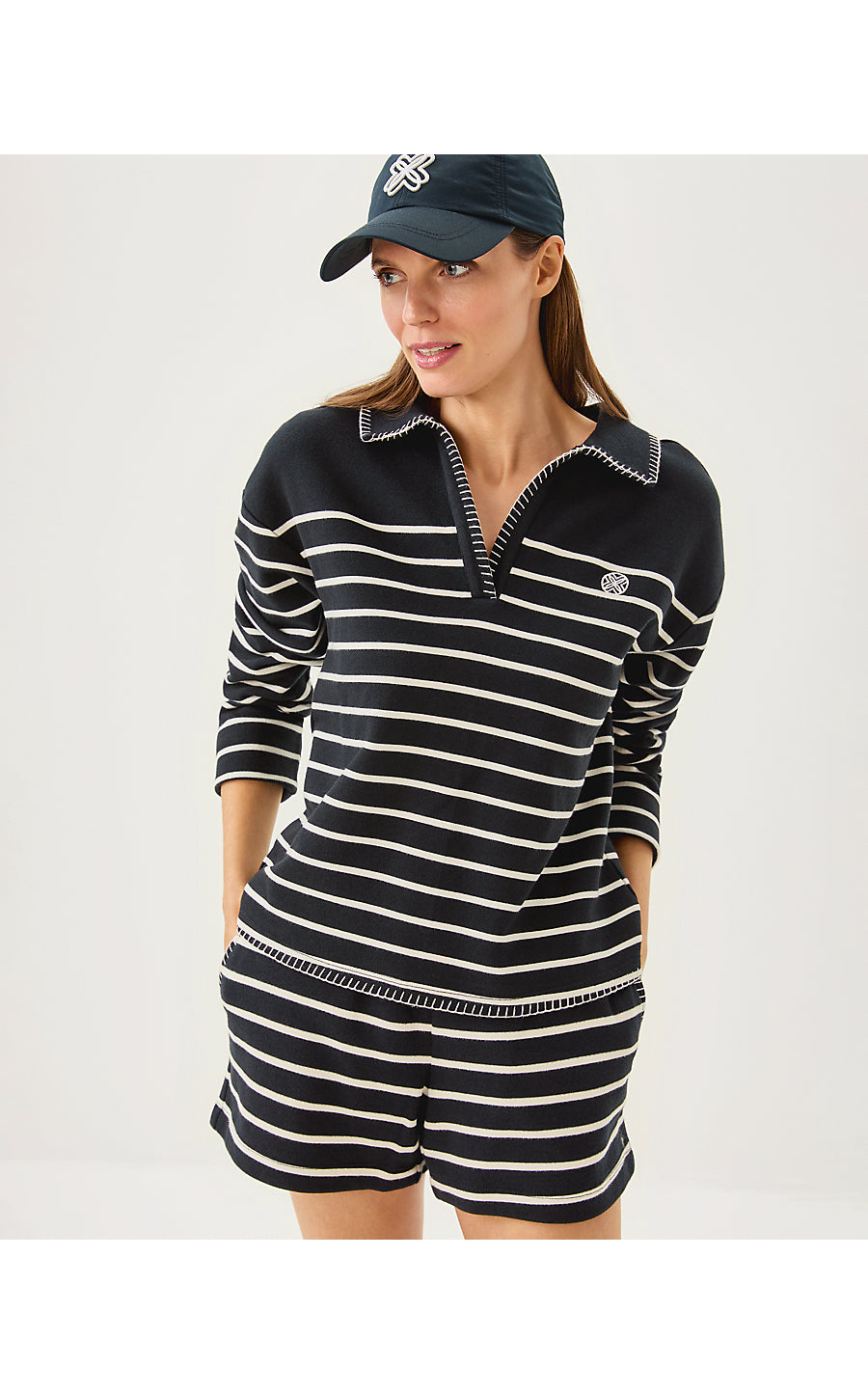 AUBRA SHORT, NOIR LEGACY STRIPE
