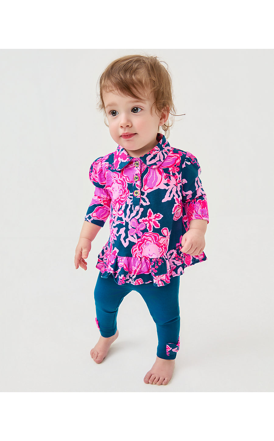 MAGS INFANT TUNIC & LEGGING, STARLIGHT NAVY ONCE AND FLORAL