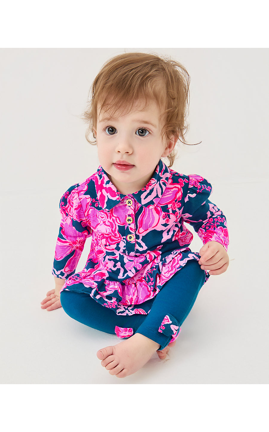 MAGS INFANT TUNIC & LEGGING, STARLIGHT NAVY ONCE AND FLORAL