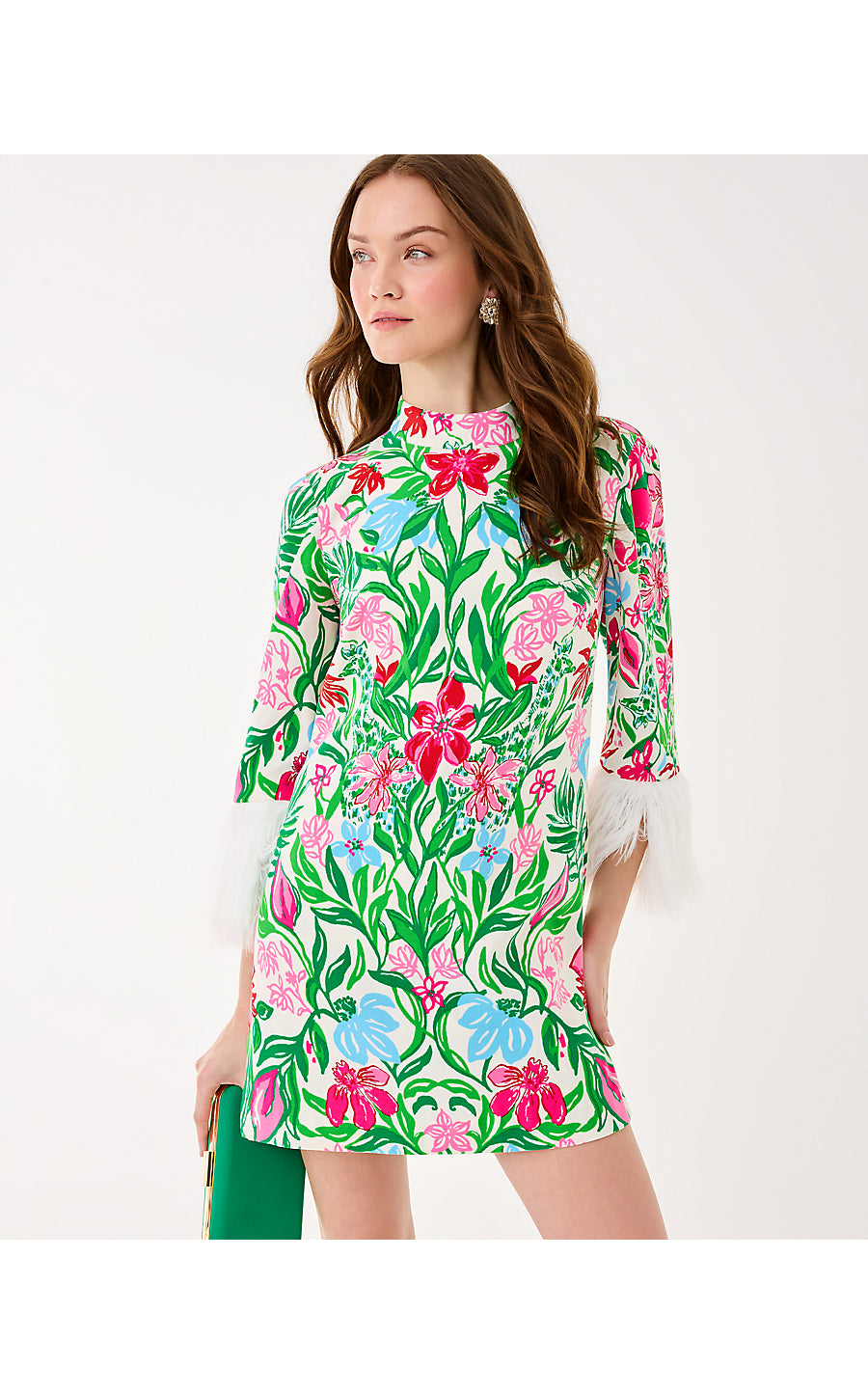 AGNES SKIRTED ROMPER, MULTI GLOWING GARDENS ENGINEERED ROMPER