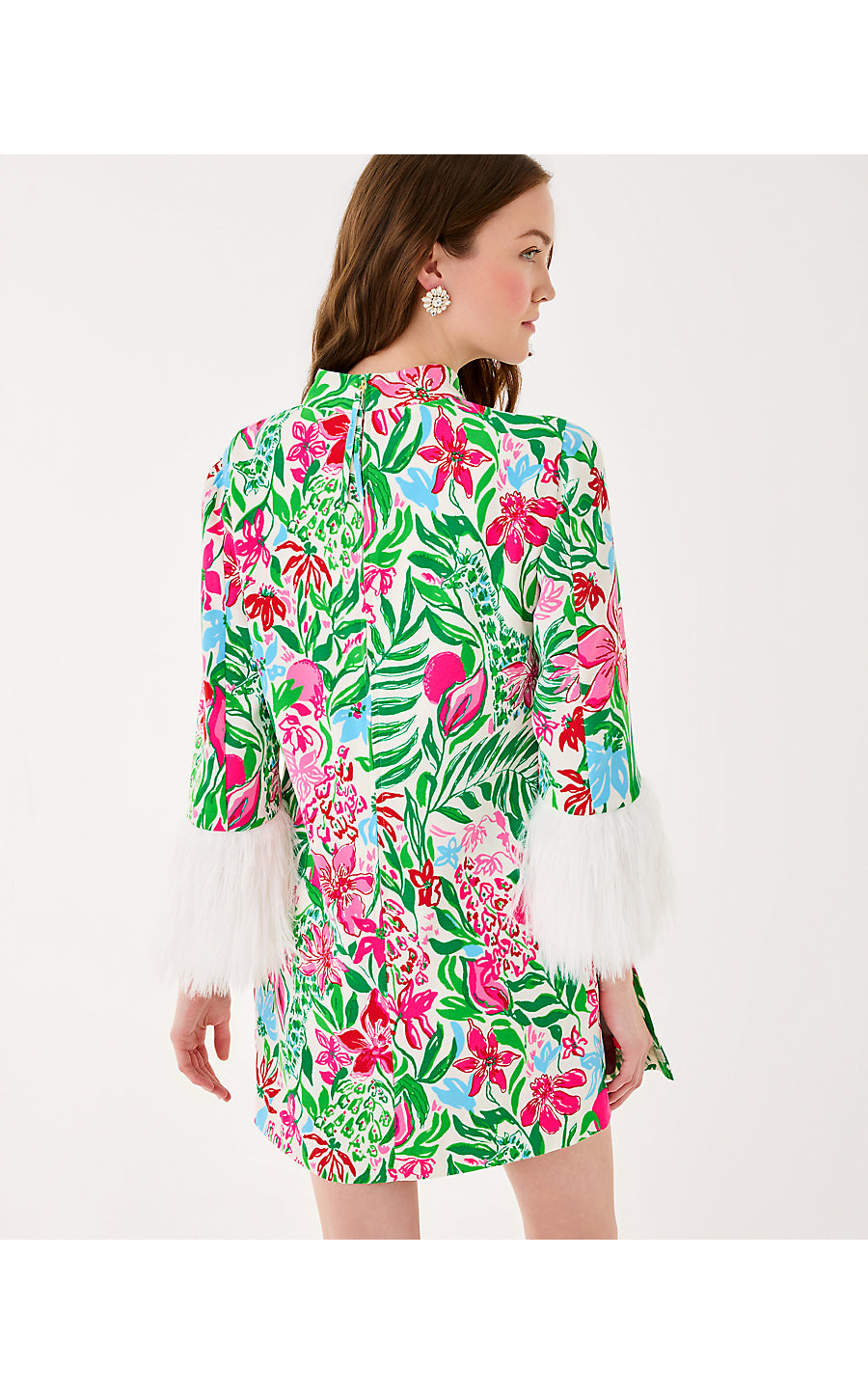 AGNES SKIRTED ROMPER, MULTI GLOWING GARDENS ENGINEERED ROMPER