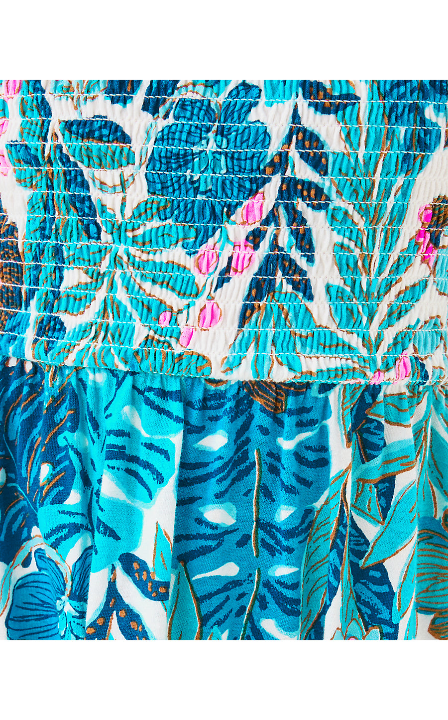 MINI JILLY LONG SLEEVED DRESS, BREEZY AQUA BEST FRONDS FOREVER
