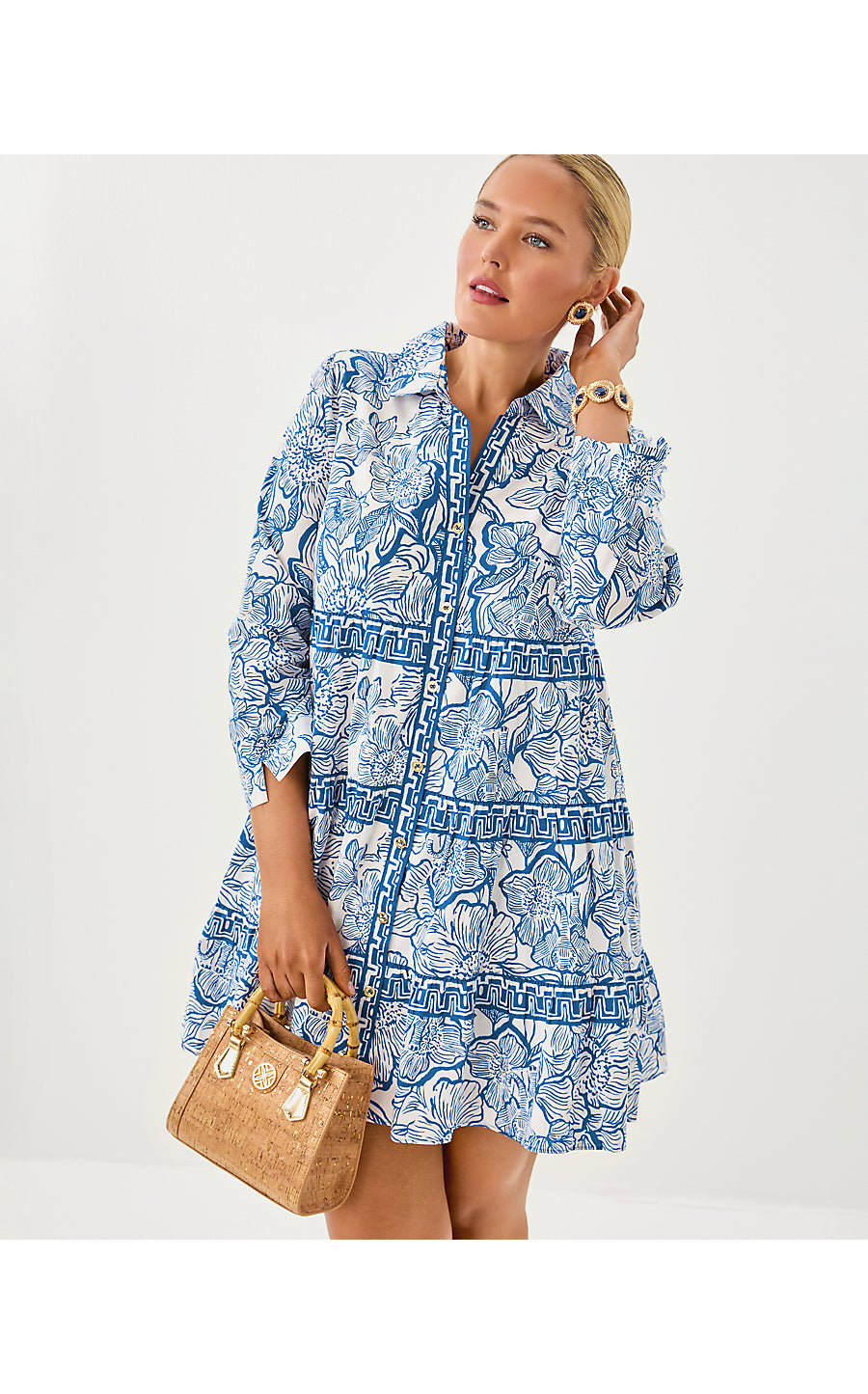 ANGIE DRESS, COCONUT UNFORGETTABLE ENGINEERED WOVEN DRESS