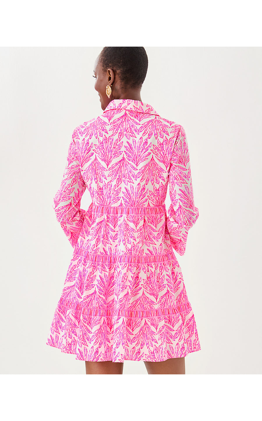 ANGIE DRESS, PINK BLISS SHADY BABE ENGINEERED WOVEN DRESS