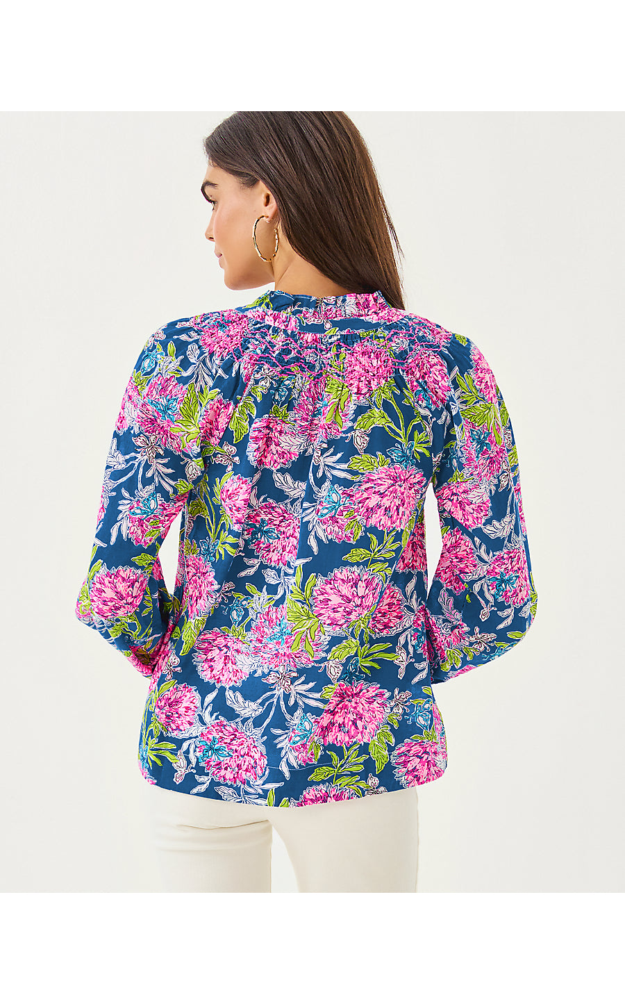 LOURDES LONG SLEEVE TOP, MULTI DAHLIA LICIOUS