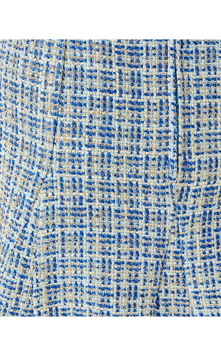 CAMMI BOUCLE MINI SKIRT, TANGIER TEAL OCEAN DEEP LUREX BOUCLE