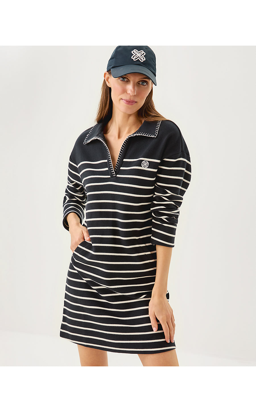 CORVAYA DRESS, NOIR LEGACY STRIPE