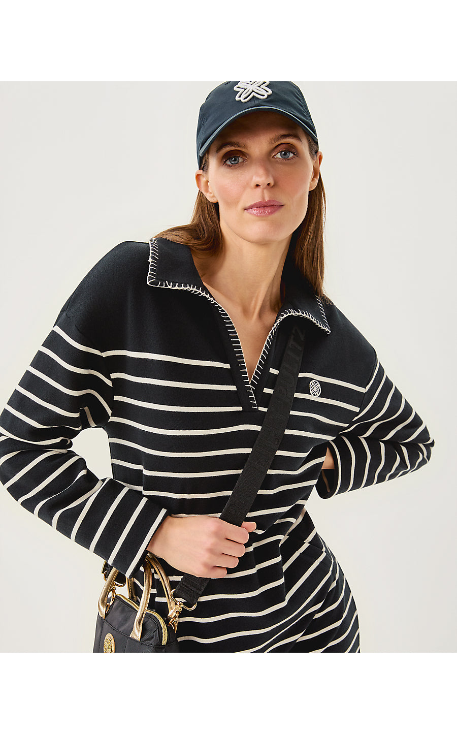 CORVAYA DRESS, NOIR LEGACY STRIPE