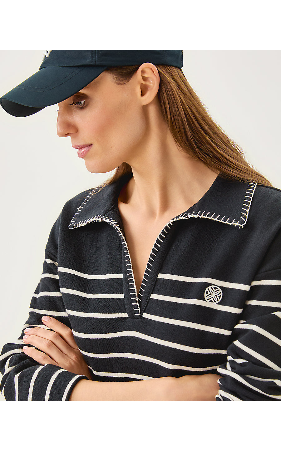 CORVAYA DRESS, NOIR LEGACY STRIPE