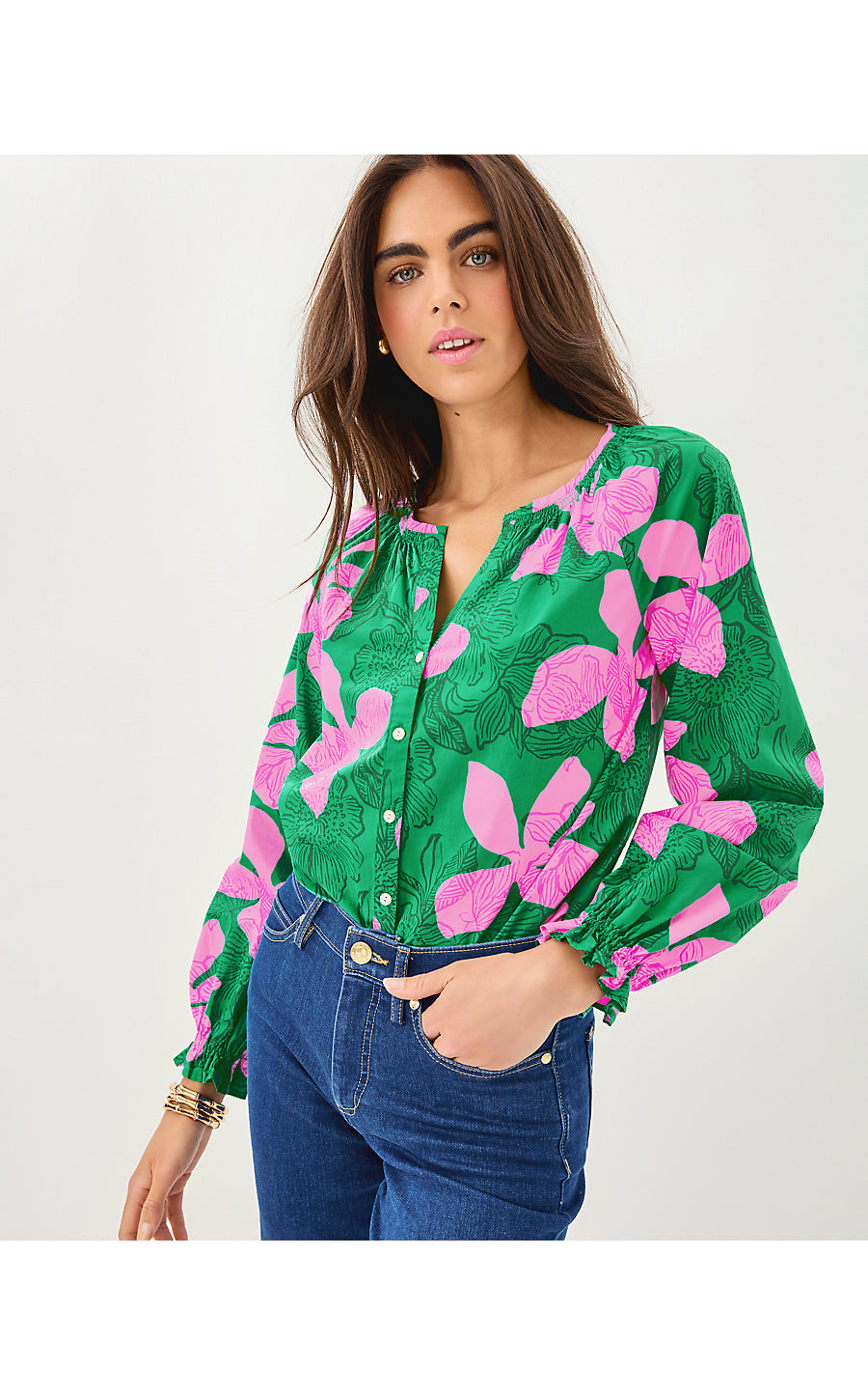 ALDINA TOP, KITTS GREEN SUNSET SHADOWS