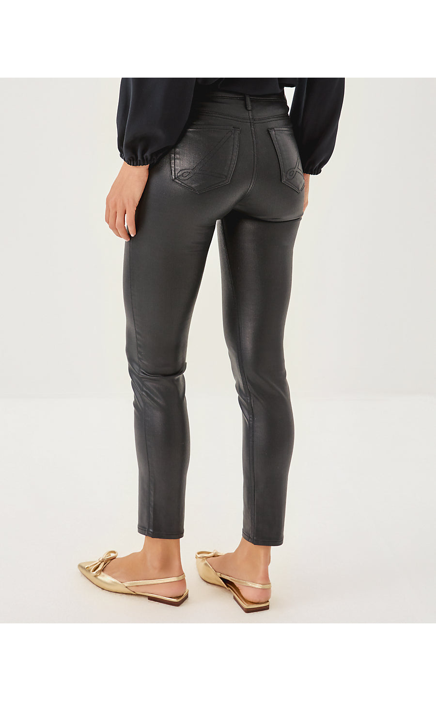 SOUTH OCEAN HIGH RISE COATED JEAN, NOIR