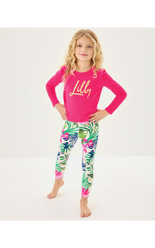 MINI JANSEN LONG SLEEVED DRESS, MULTI BRANDMARKED LILLY SCRIPT GRAPHIC CHILDRENS