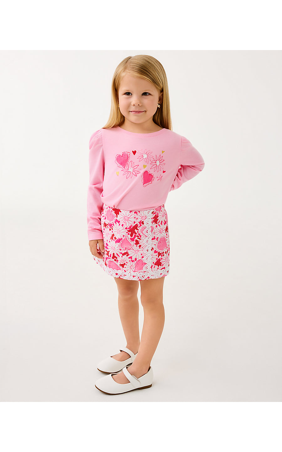 MINI JANSEN LONG SLEEVED PULLOVER, MULTI DEAR HEART GRAPHIC CHILDRENS