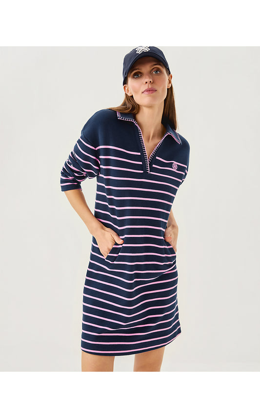 CORVAYA DRESS, LOW TIDE NAVY LEGACY STRIPE
