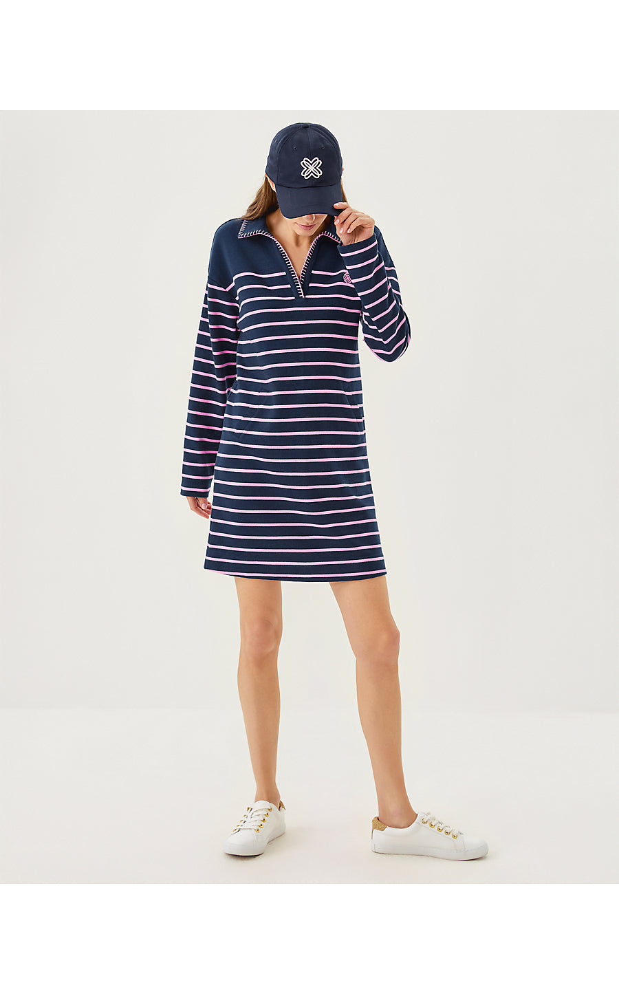 CORVAYA DRESS, LOW TIDE NAVY LEGACY STRIPE
