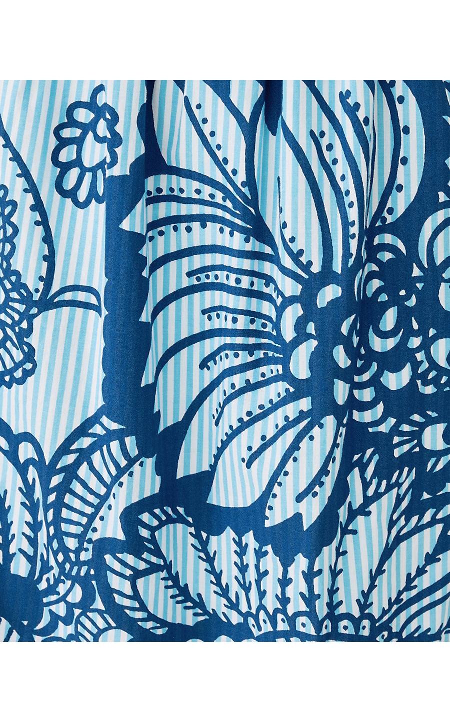 HADLY SHORT SLEEVE SMOCKED DRESS, STARLIGHT NAVY PROUD AS A PEACOCK STRIPE