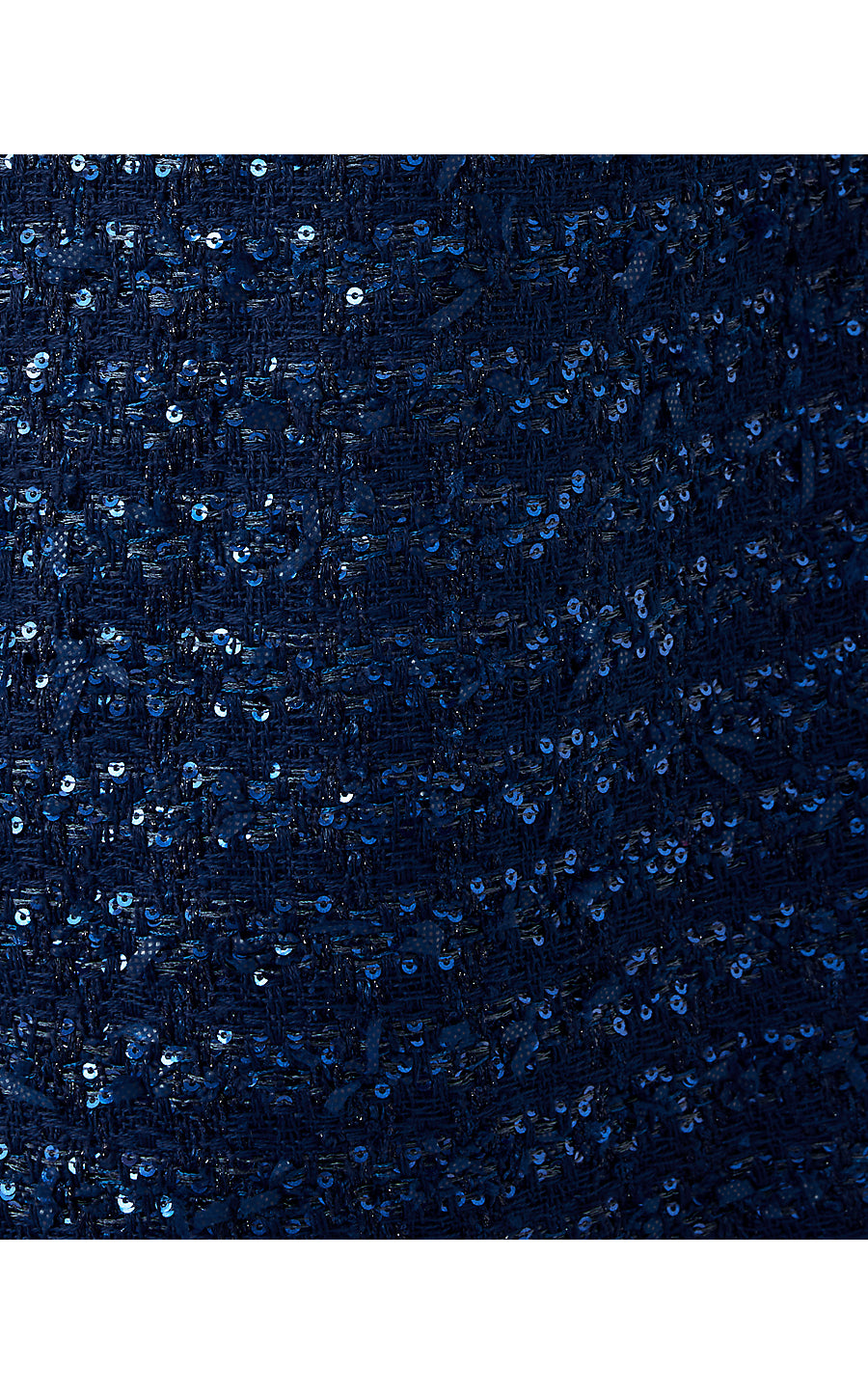 RONAN SKIRTED ROMPER, LOW TIDE NAVY AFTER PARTY LUREX BOUCLE