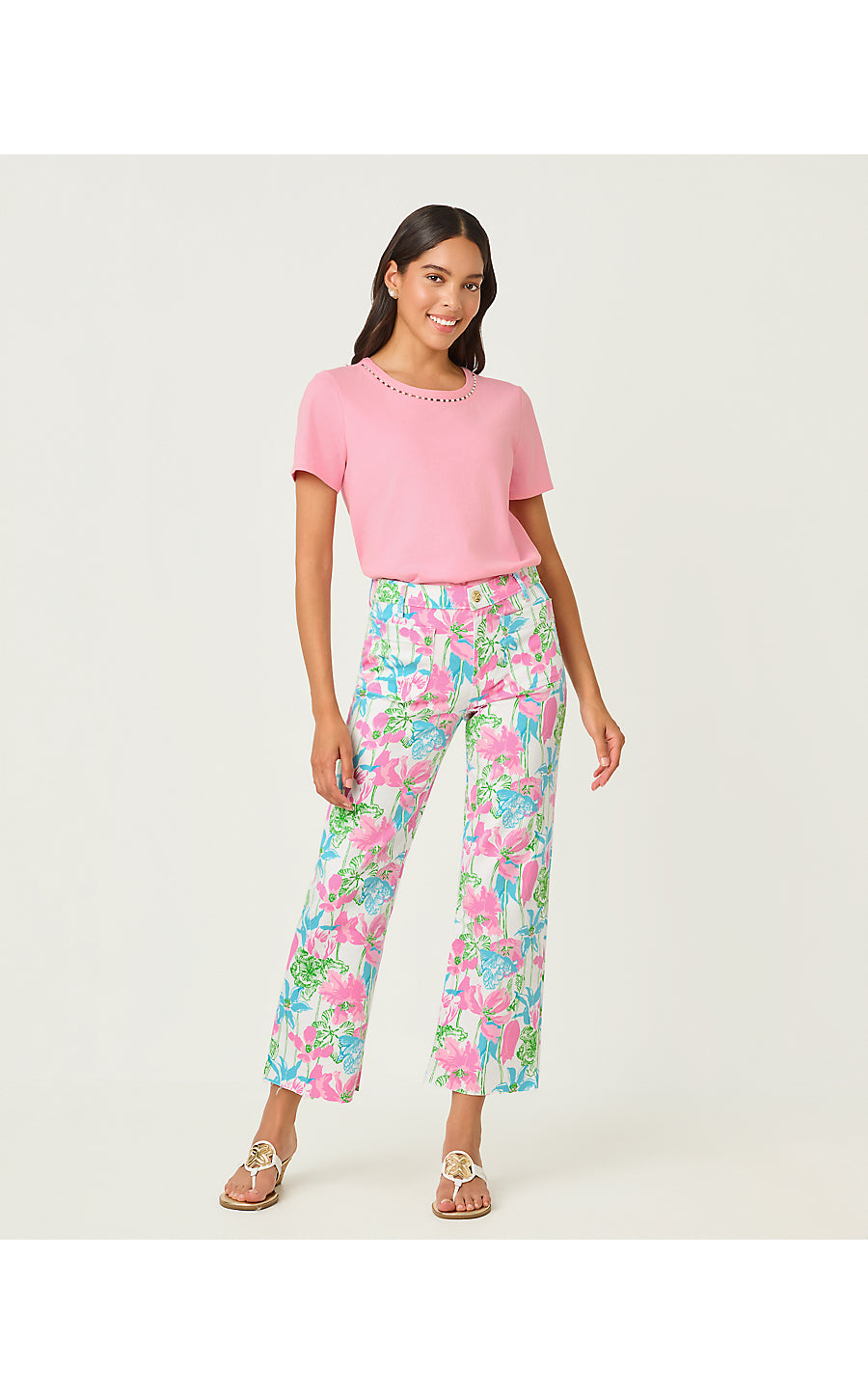 HARLEEN HIGH RISE CROP JEAN, RESORT WHITE VINEY LINEY