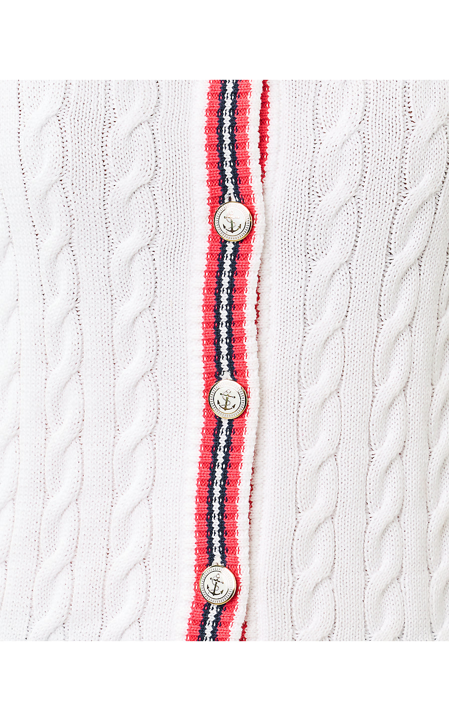 BROCKTON CREW NECK CARDIGAN, RESORT WHITE X PARADISE PUNCH TIPPING