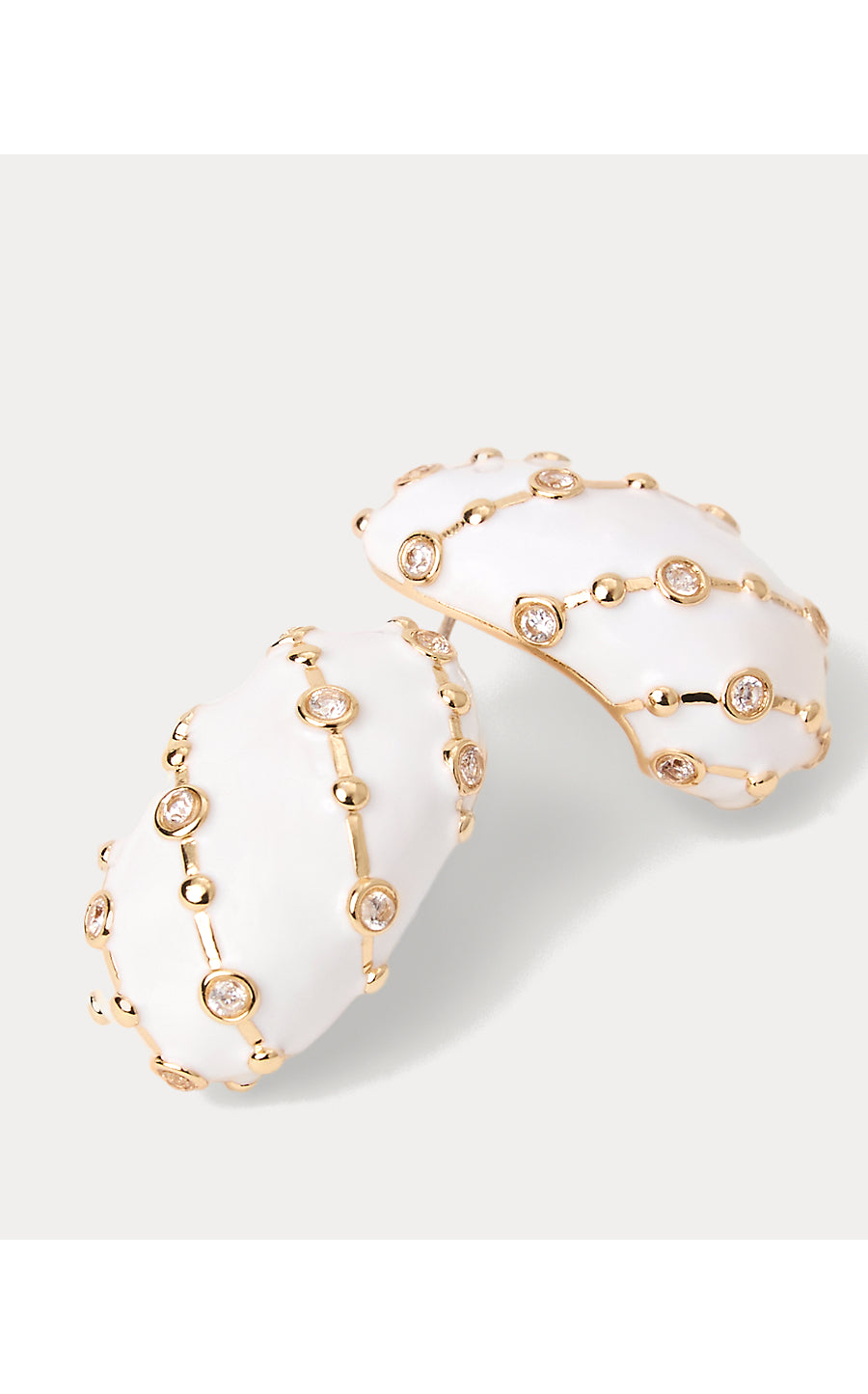 MUMBO JUMBO HOOP EARRINGS, RESORT WHITE