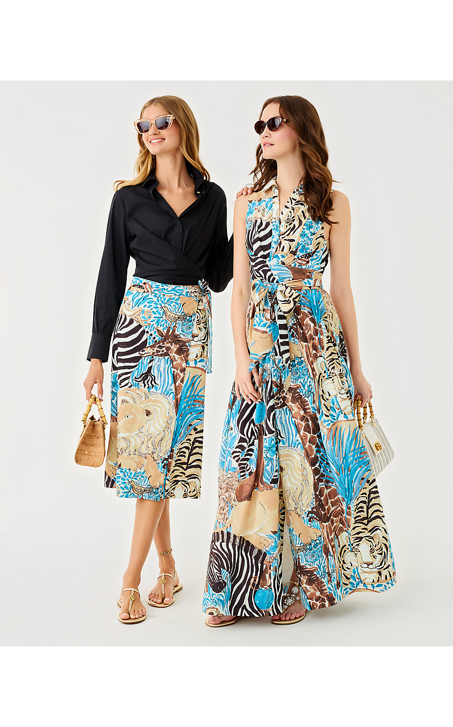 MARRIA STRETCH MAXI DRESS, BREEZY AQUA OVERSIZED LILLYS ZOO