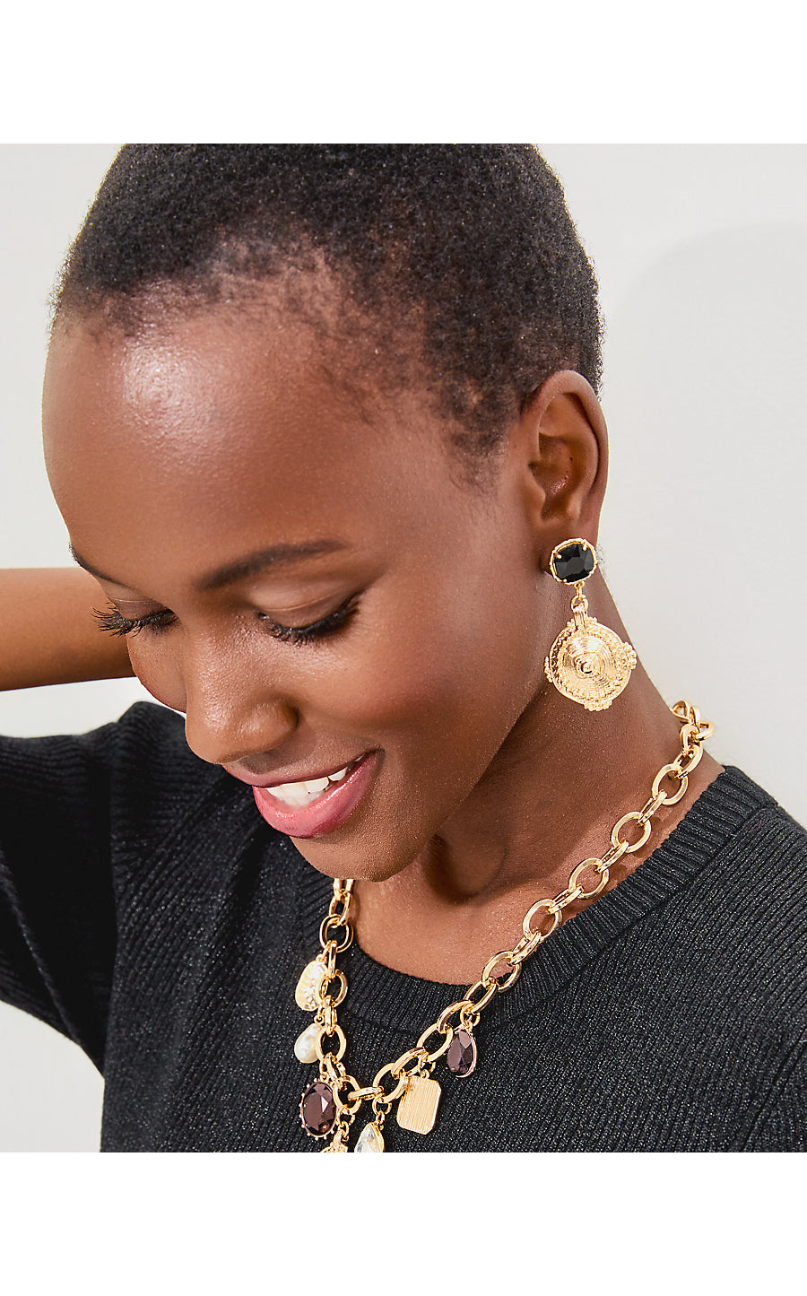 SUNSET SHADOWS EARRINGS, NOIR