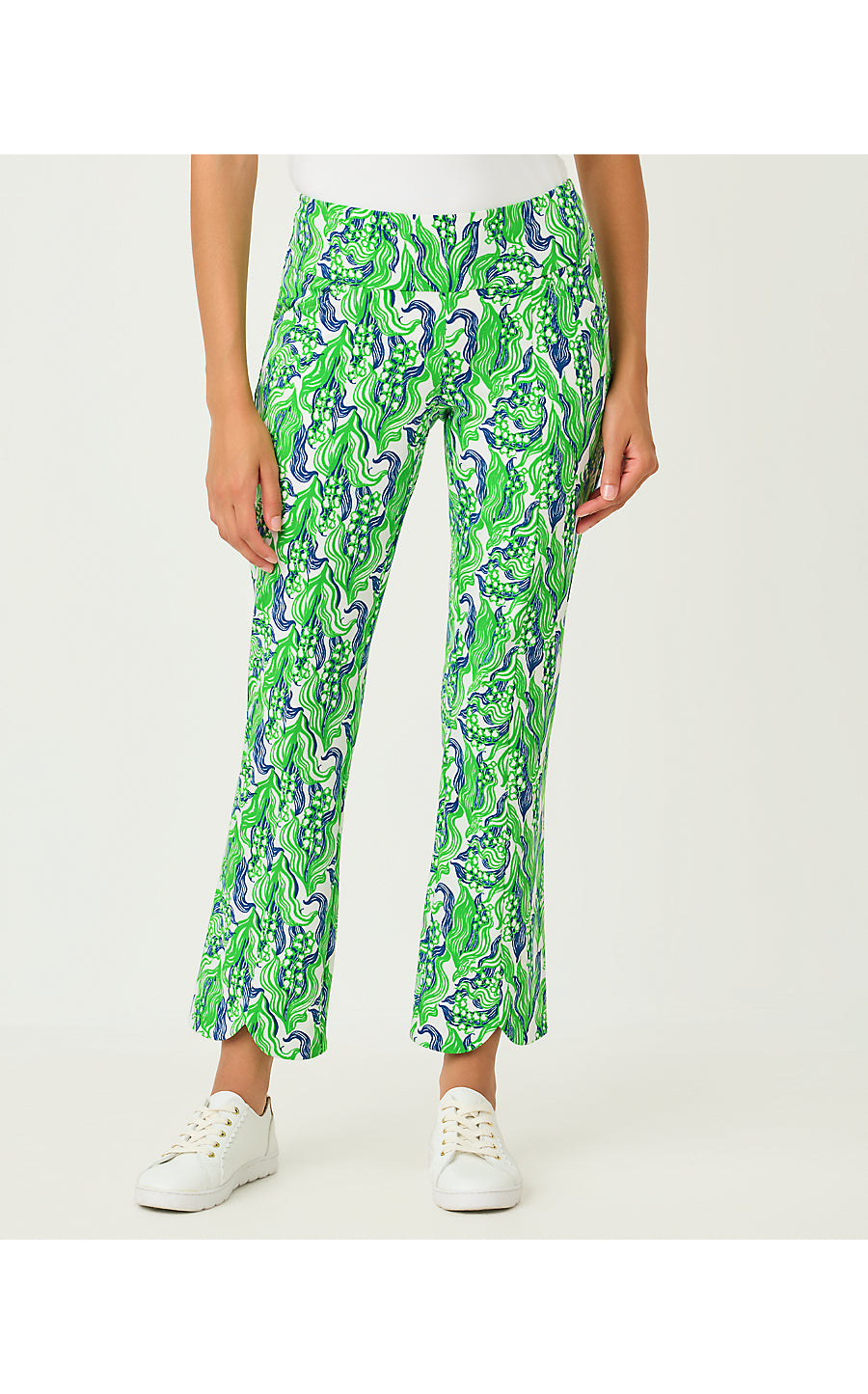 CORSO SCALLOP KICK FLARE PANT, PUTTING GREEN LILLY OF THE VALLEY GOLF