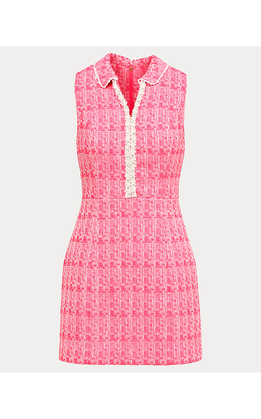 TWILA SKIRTED ROMPER, CHERRY BLOSSOM PINK BLURRED LINES BOUCLE