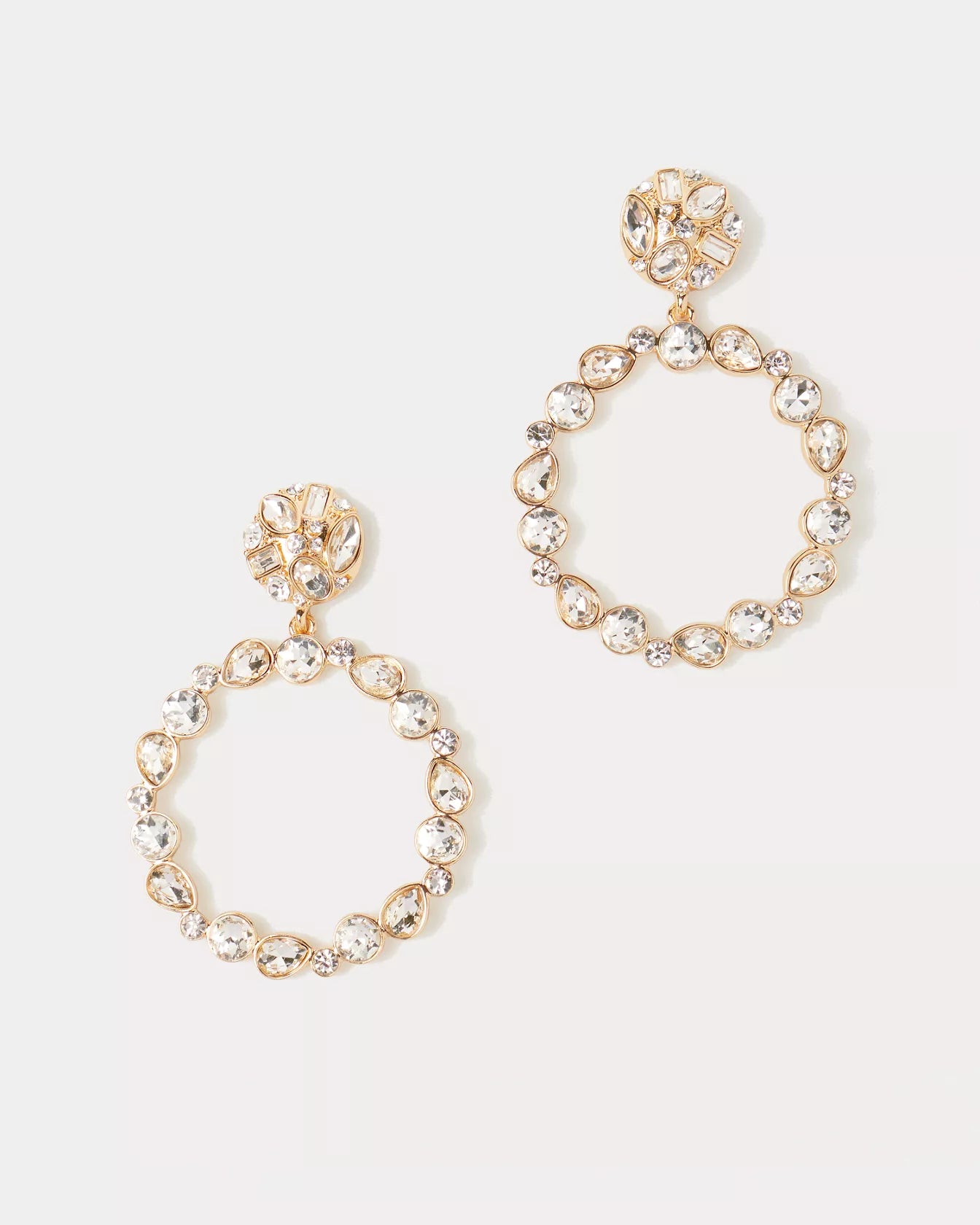 PARTY PUNCH HOOP EARRINGS, CLEAR