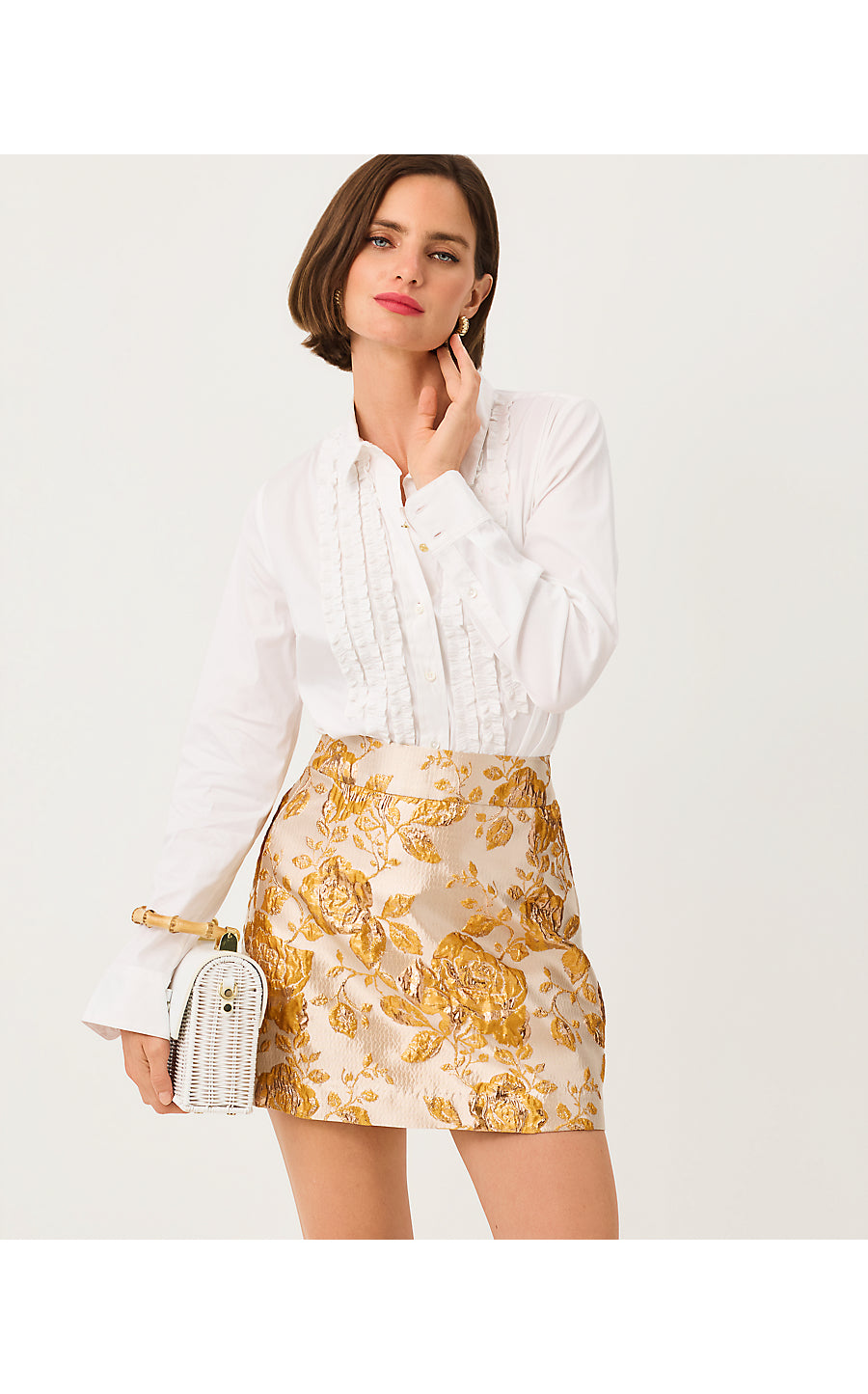 THE FITTED LILLY TUXEDO SHIRT, RESORT WHITE
