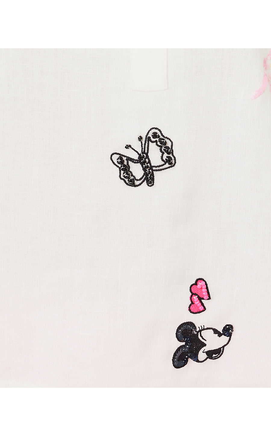 MIALEIGH EMBROIDERED LINEN TOP, Disney Throwback RESORT WHITE