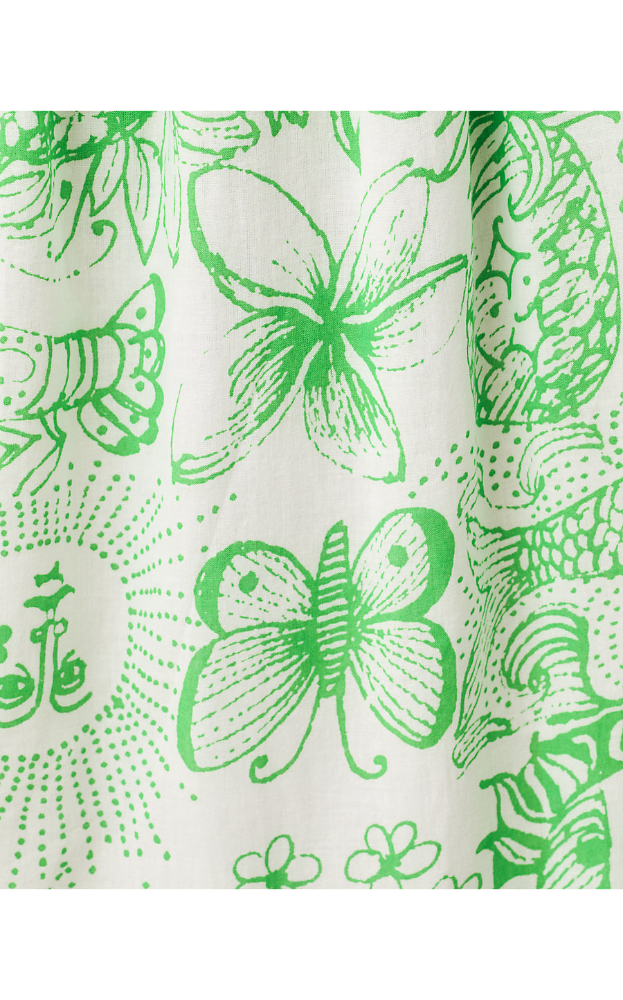 HADLY SHORT SLEEVE SMOCKED DRESS, PUTTING GREEN FLEUR DE LILLY