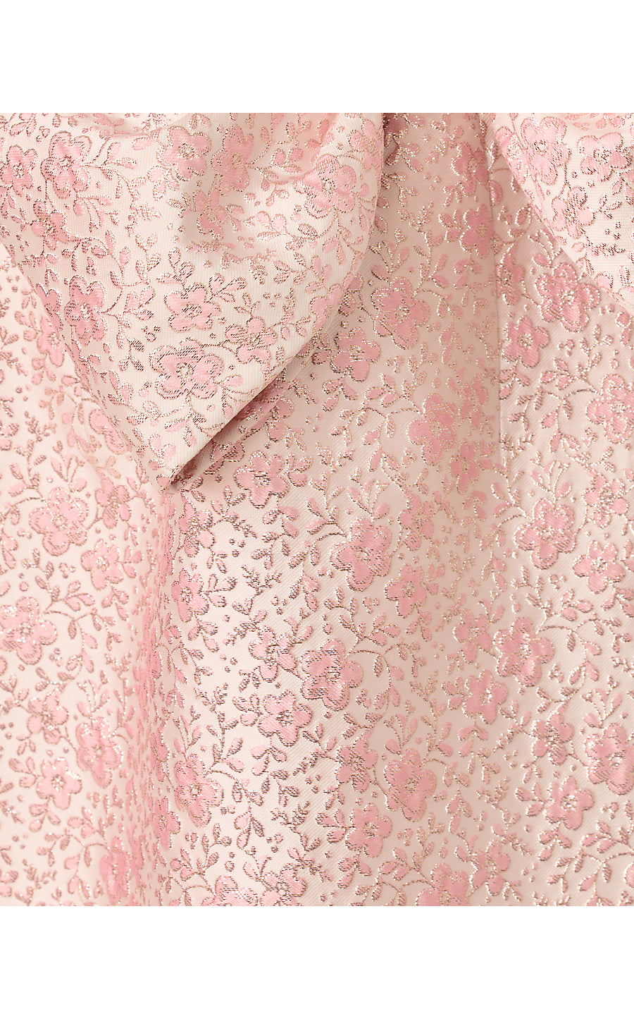 TIERNAN MAXI DRESS, CONCH SHELL PINK RITSY DITSY METALLIC BROCADE